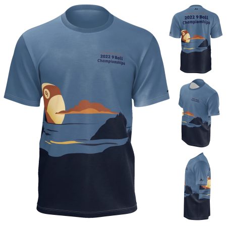 2022 9 Ball Championship - Blue Die Sublimation T-Shirt